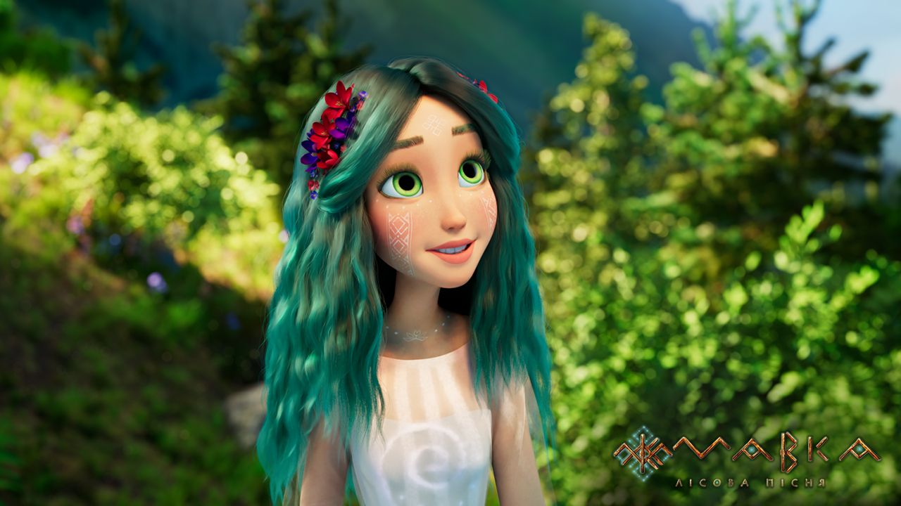 Kadr filmu animowanego z leśną wróżką.