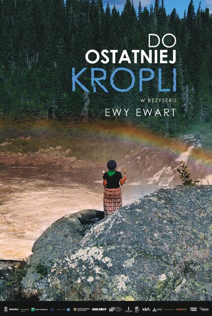 Plakat przedstawia dziką przyrodę a w centralnej części rzekę.