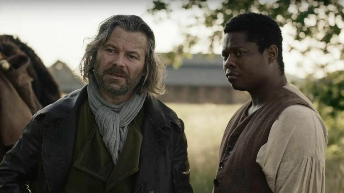 Kościuszko w towarzystwie swojego przyjaciela, byłego niewolnika.