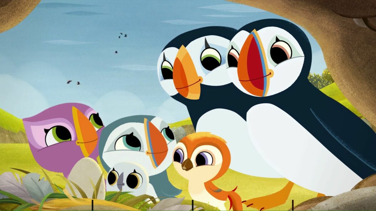 Ptasie gniazdo z całą rodziną.