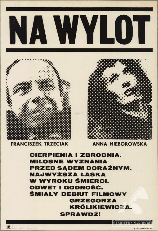 Plakat wzorowany na liście gończym z twarzami bohaterów filmu.