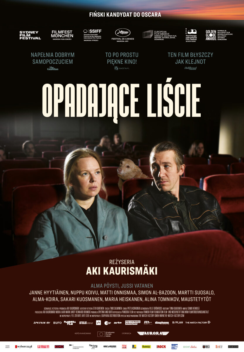 Plakat przedstawia parę siedzącą w kinie.