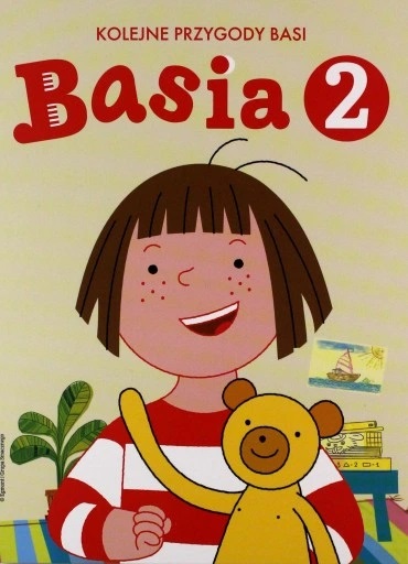 Plakat bajki z basią i jej pluszowym misiem.