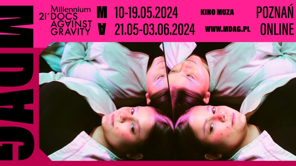 Plansza 21 edycji festiwalu filmów dokumentalnych.