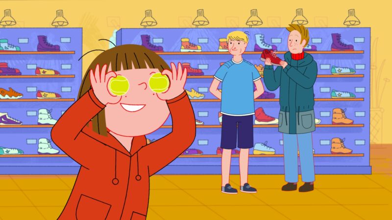 Basia na zakupach w sklepie sportowym.