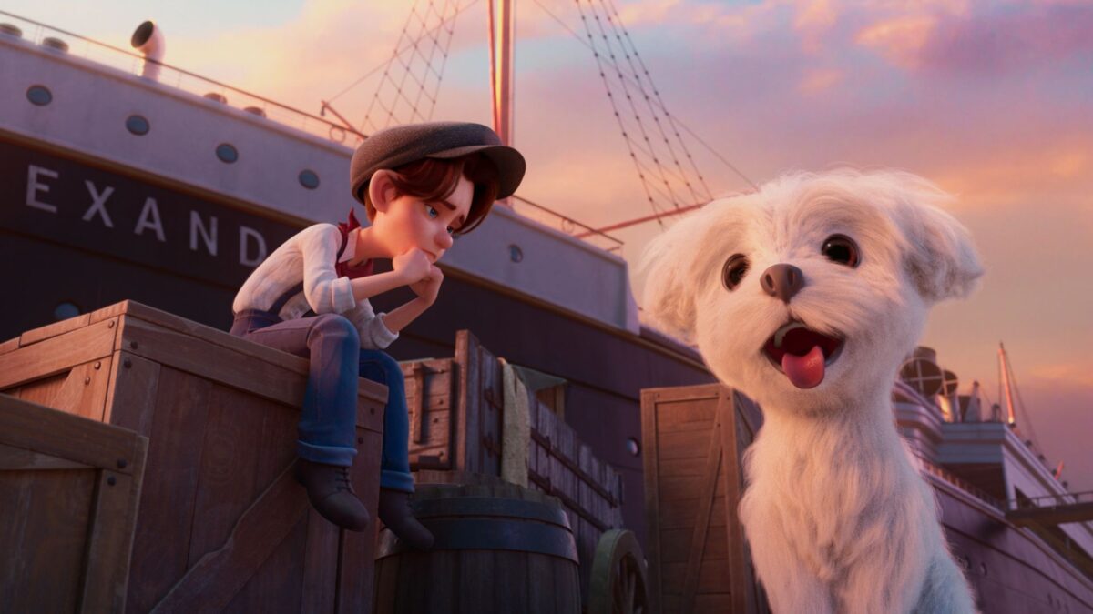 Chłopiec w towarzystwie swojego psa.