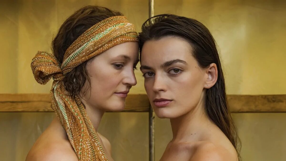 Zbliżenie na twarze dwóch kobiet.