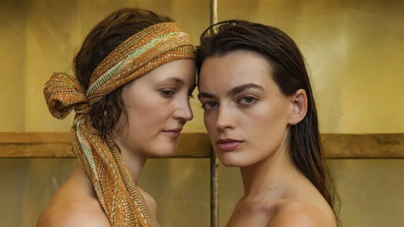 Zbliżenie na twarze dwóch kobiet.